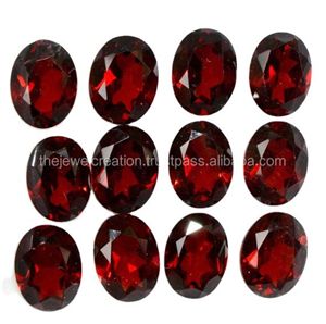 Piedra preciosa semipreciosa suelta ovalada facetada de granate rojo Natural de 8mm y 9mm precio al por mayor tienda en línea ahora precio de distribuidor - Product Image 1
