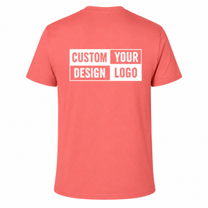 T-shirt en coton rouge pour homme, design personnalisé, manches courtes, col rond, coupe classique, logo imprimé au dos, style décontracté - Product Image 4