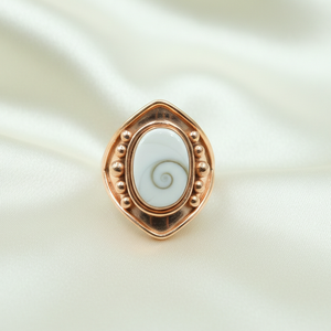 925 Sterling Silver Shiva Eye Shell <b>Ring</b> Rose Yellow Gold Plated Vintage Boho Adjustable <b>Statement</b> <b>Ring</b> Handmade Women Jewelry - Product Image 4