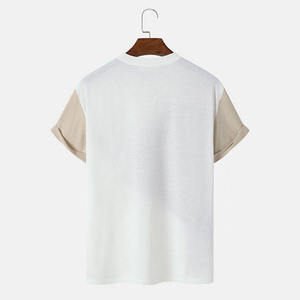 T-shirts d'été pour hommes de bonne qualité, couleur unie teinte, coupe classique, en molleton sportif, écologiques, anti-boulochage, séchage rapide, respirants - Product Image 2