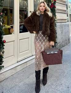 Abrigo de Piel de Zorro para Mujer, Abrigo Cálido de Invierno, Abrigos de Piel Auténtica al por Mayor para Damas - Product Image 6