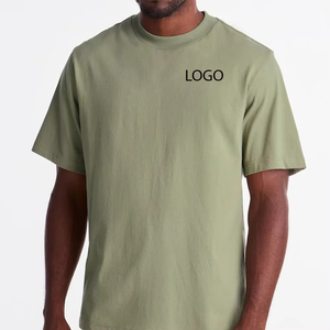 T-shirt unisexe homme surdimensionné vert olive, logo personnalisé, coton premium, coupe ample, streetwear décontracté, manches courtes - Product Image 1