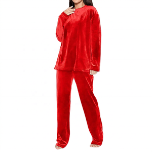 Women's Plus Size Winter <b>Velvet</b> Printed Eco-Friendly <b>Tracksuit</b> Full Sleeve Hooded Loose Fit Solid Color Lightweight Casual - Product Image 6