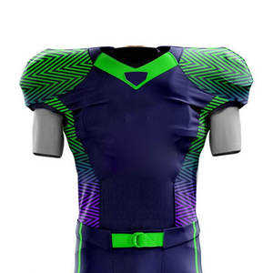 Uniforme de Fútbol Americano Sublimado Unisex, Cuello en V, Manga Corta, Ajustado, Absorbente de Humedad, Estampado Geométrico, Poliéster - Product Image 6