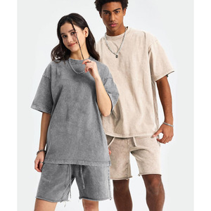 New Custom Men's Spring Retro Vintage Craft High-Street Washed Short-Sleeve Loose Fit Small Neckline Acid Wash T-Shirt for men - Product Image 5