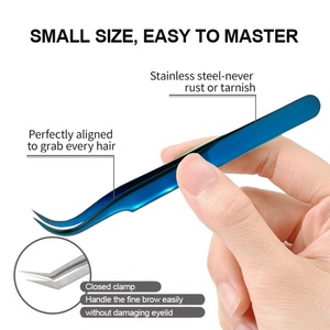 Pince à cils personnalisée avec logo pour extensions de cils, marque privée, vente en gros - Product Image 2