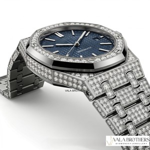 นาฬิกา Audemars Piguet หรูหรา ตัวเรือนโลหะผสม ประดับเพชรโมอิสซาไนต์ ควอตซ์ สำหรับผู้ชายและผู้หญิง สไตล์ฮิปฮอป ดีไซน์พรีเมียม เงางาม - Product Image 2