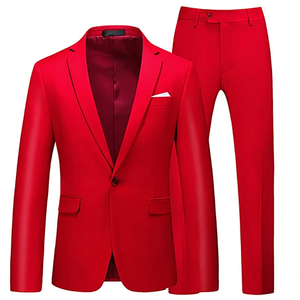 Hot Selling Men Solid Color Leisure & Business Dress <b>Blazers</b> Jacket Breathable Wedding Suit Coat With Button Fly Pants 3 Pcs <b>Set</b> - Product Image 2