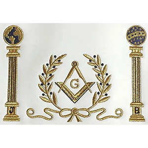 Regalia Masónica: Mandil de piel de cordero bordado para uso provincial, con insignia cosida. Excelente producto de insignias. - Product Image 2