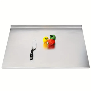 Planche à découper en acier inoxydable, facile à nettoyer, compatible lave-vaisselle, article pour plan de travail de cuisine, grande taille - Product Image 1
