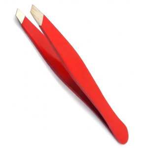 Pinzas Profesionales para Cejas Rojas para Mujer, Punta Inclinada, Depilación, Maquillaje, Herramienta de Belleza, Acero Inoxidable, Precisión para Cejas - Product Image 2