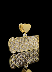 Pendentif Flamme Fusion Personnalisé en Zircon Cubique Glacé, Breloque Hiphop en Strass de Cristal, Bijou Unisexe - Product Image 2