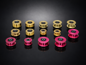 Heavy duty industrial pulley <b>roller</b> assembly with precision machined <b>metal</b> components for efficient rotation support in mechanic - Product Image 1