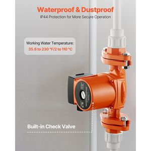 Pompa di Ricircolo in Ghisa 15 58FC, 17 GPM, AC 120V, 20 ft, per Acqua Calda, Connessione Flangiata da 1 Pollice, F 1 Pollice Ghisa - Product Image 6
