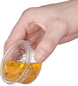 Contenants à portions en plastique transparent de 2 oz, biodégradables, étanches, adaptés au congélateur, pour gelées, sauces et condiments - Product Image 4