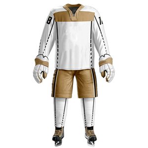 Conjuntos de Uniformes de Hockey sobre Hielo a la Moda, Ropa Deportiva Activa para Adultos, Camisetas de Manga Larga, Pantalones Cortos, 100% Poliéster - Product Image 1