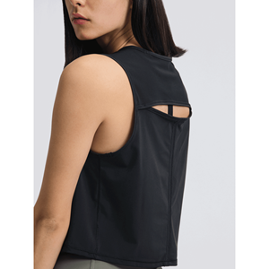 Top Corto da Yoga con Collo Rotondo, Comodo Canotta per Allenamento e Fitness - Product Image 4