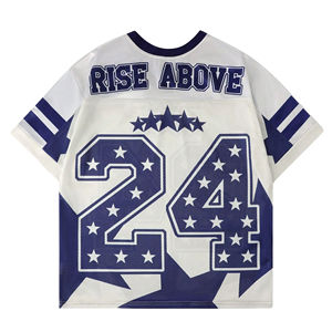 Nouveau style de maillot de football sublimé, personnalisable avec le nom et le numéro de l'équipe, col en V, maillot de football américain en mesh pour adultes - Product Image 2