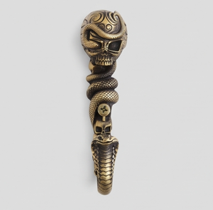 Antique Metal Skull Snake Wall <b>Hook</b> With Coil Design Durable Material Elegant Finish <b>For</b> Decorative <b>Hanging</b> - Product Image 1
