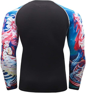 Camiseta de Compresión de Manga Larga con Diseño Gráfico para BJJ No Gi, Ajuste Elástico para Grappling, Lucha y Entrenamiento, Ropa Moderna - Product Image 3