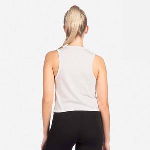 Women's Solid Color O-Neck Sleeveless <b>Crop</b> Tank <b>Top</b> Minimalist Knitted Breathable Spandex Polyester Sportwear - Product Image 2