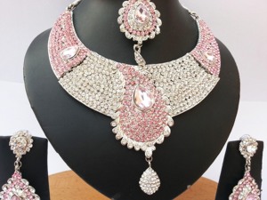 Indian Royal Copper Zircon Gold Plated Vintage Bridal Jewelry Set Flower Design Women Wedding Engagement Party Traditional - Product Image 2
