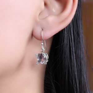 Pendientes de Plata con Amatista de Diseño 2026, Joyería Elegante con Piedras Preciosas para Mujeres y Niñas, para Usar en Bodas y Fiestas - Product Image 1