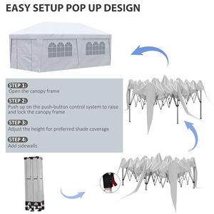 "20x10 Pop up <b>Canopy</b> <b>Tent</b> with Sidewalls Double Doors Wheeled Bag White" - Product Image 4