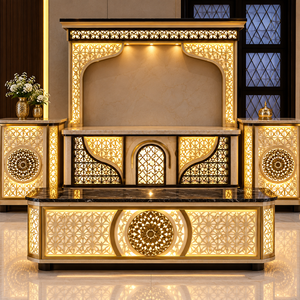 Zarqevora GrandArc, comptoir de restauration de luxe en acier inoxydable, style moderne classique, pour usage extérieur et intérieur - Product Image 1