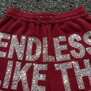 Shorts de survêtement amples en molleton épais avec strass pour homme - Collection Streetwear du fabricant - Product Image 4