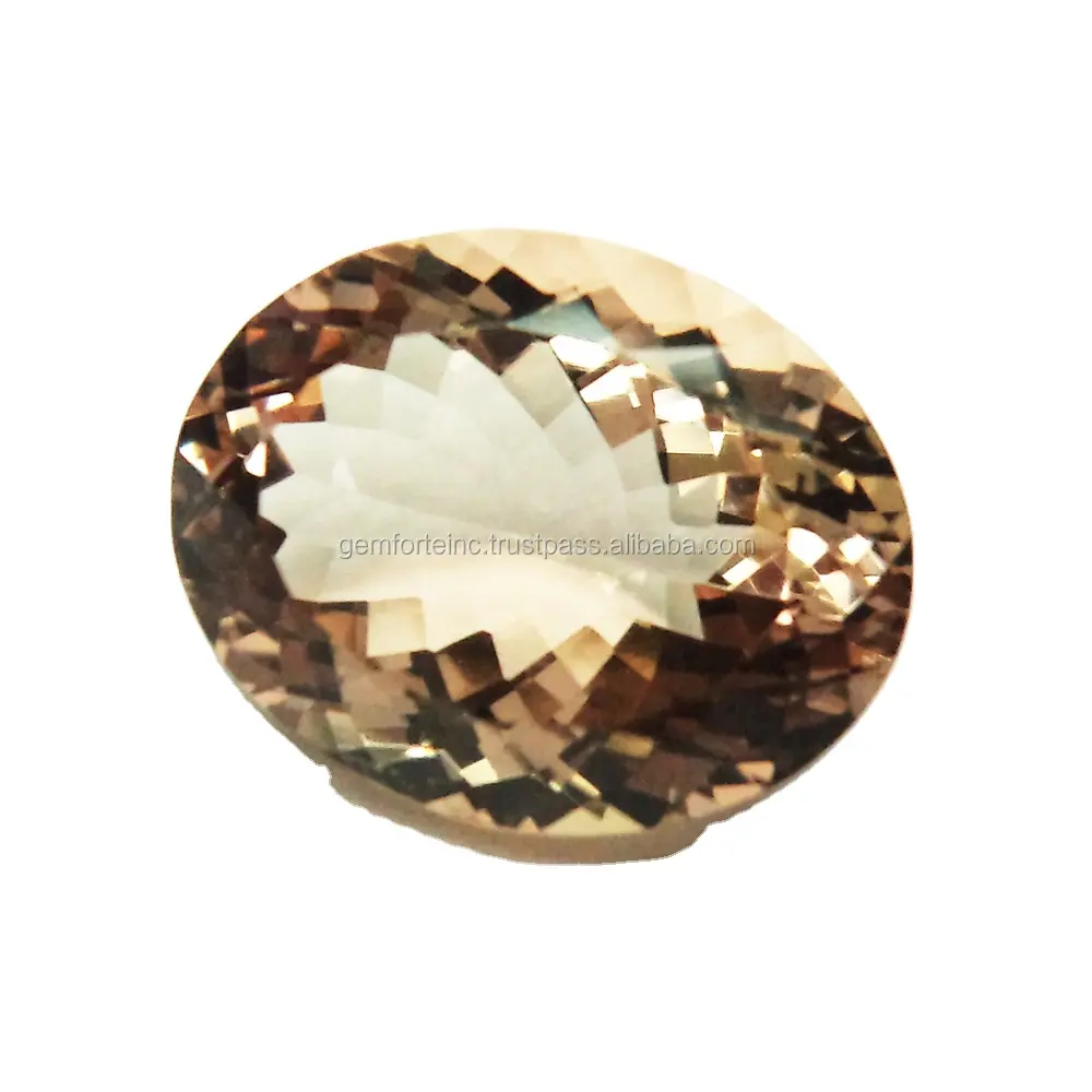 Peach Morganite 14X12 mm Oval Shaped High Quality Natural Morganite Faceted Gemstones Loose Stones India Supplier Natural Stones