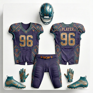 Uniforme de Fútbol Americano Color Morado Oscuro, Secado Rápido, Material de Calidad, Venta al Por Mayor, Logotipo Personalizado - Product Image 5