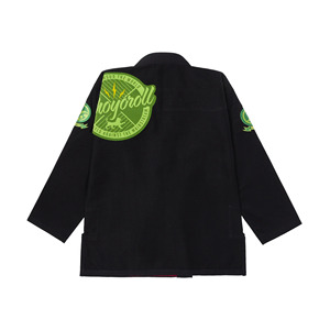 Kimono de BJJ blanc avec logo vert, taille élastique au dos, unisexe, pour bébés et tout-petits, vêtements d'arts martiaux, 100% coton extensible et léger - Product Image 3