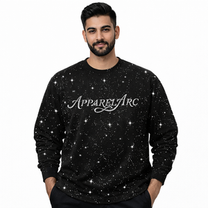 T-shirt à manches longues entièrement orné de strass pour homme, streetwear de luxe, fabricant OEM - Product Image 1