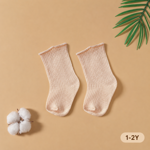 BOHOPANNA Chaussettes basiques pour enfants, légères, douces, respirantes, confortables, couleur magnolia, taille 1 2Y, collection certifiée SNI - Product Image 2