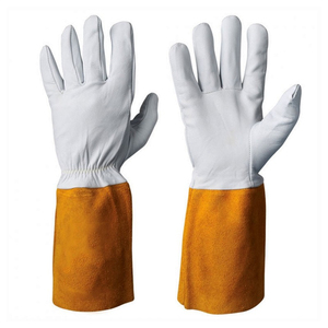 Hot Sale Safety <b>Gloves</b> <b>Long</b> Cuff Heat Resistant Cowhide Leather Welding <b>Gloves</b> Eco-Friendly Four Seasons Daily Use Made Pakistan - Product Image 3