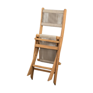 Chaises pliantes en rotin et teck massif, tressage en corde, écologiques, pour événements et repas en extérieur - Product Image 5