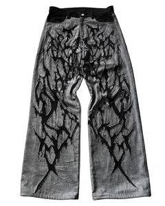 Pantalones Glory personalizados con estampado moderno, cintura alta, estilo desgastado, largos, con bolsillos laterales, para ropa urbana, unisex, OEM - Product Image 1