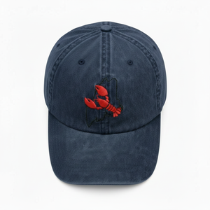 Streetwear Dad Hat 100% Cotton Lobster Embroidery <b>Baseball</b> <b>Cap</b> Maine State Outline Vintage Washed OEM <b>Cap</b> - Product Image 3