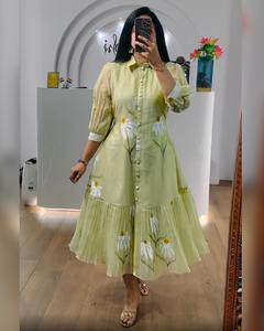 Nouvelle Robe Décontractée à Imprimé Floral Style Western 2026 pour Femme Grande Taille, Col en V, Tissu Imprimé Fantaisie Lourd, Manches Courtes - Product Image 4