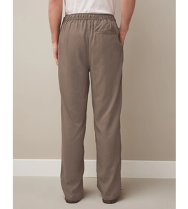 กางเกงขายาวผู้ชายผ้าลินินผสมฝ้าย ทรงตรง ใส่สบาย ระบายอากาศได้ดี เป็นมิตรกับสิ่งแวดล้อม แห้งเร็ว น้ำหนักเบา เอวยางยืด ปิดด้วยซิป - Product Image 3