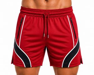 Pantalones Cortos Deportivos para Hombre, Ecológicos, Color Negro Grisáceo, de Secado Rápido, con Cordón Ajustable, Cintura Media, con Bolsillos con Cremallera, Ropa Deportiva - Product Image 1