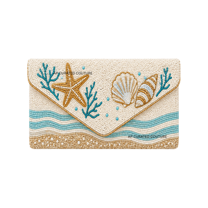 Bolsos de mano de diseñador con cuentas para mujer, diseño de estrella de mar y coral, cartera de mano con cuentas, bolsos de mano personalizados con cuentas - Product Image 6