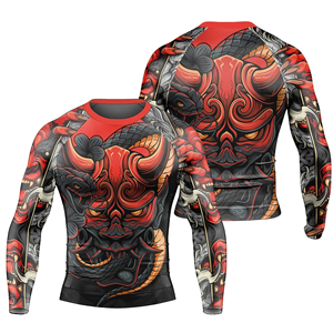 <b>Custom</b> BJJ MMA Rash Guard <b>Compression</b> <b>Shirt</b> Sublimation No-Gi Jiu Jitsu Training Wear MMA BJJ Grappling Long Sleeves Rash Guards - Product Image 1
