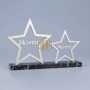 Figurine d'étoile scintillante de Noël en métal et marbre, sculpture décorative d'appoint pour table, vente chaude, exportateur d'usine de décorations de fêtes - Product Image 4