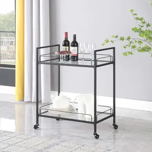Chariot utilitaire roulant en métal fait main de qualité supérieure avec un design industriel moderne, construction métallique robuste, spacieux et moderne - Product Image 5