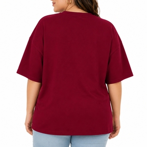 Camiseta de algodón extragrande personalizada para mujer, algodón suave, corte relajado, estilo informal, hecha a medida, para uso diario. - Product Image 2
