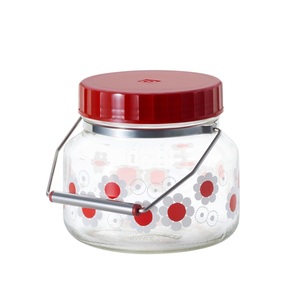 Botella de Almacenamiento Retro Aderia 1L 3L Hecha en Japón, Frasco para Alimentos con Tapa, Estilo Retro Showa, Diseño Floral Kawaii - Product Image 2