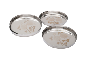Plato de Acero Inoxidable Pulido, Plato de Acero Brillante para Cocina, Restaurantes, Hogar y Hotel, Platos para Cena - Product Image 3