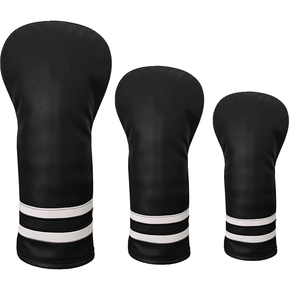 Housse de tête de club de golf en cuir PU souple et léger avec logo personnalisé, fermeture élastique imperméable, en vente - Product Image 1